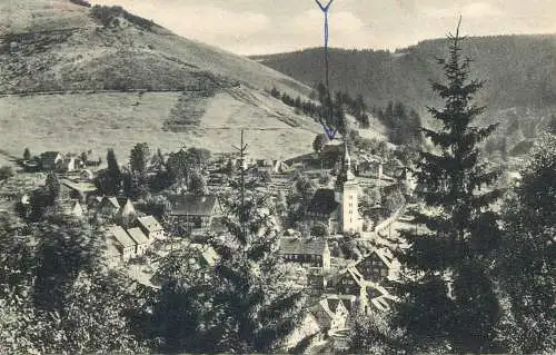 Postcard Germany Lautenthal Oberharz resort panorama