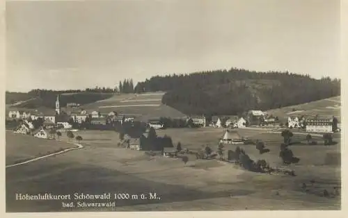 Postcard Germany Hohenluftkurort Schonwald bad Schwarzwald