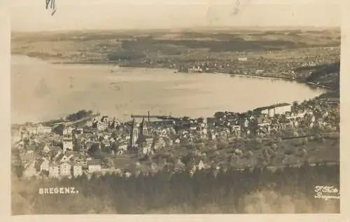 Postcard Austria Bregenz aerial coast 1930