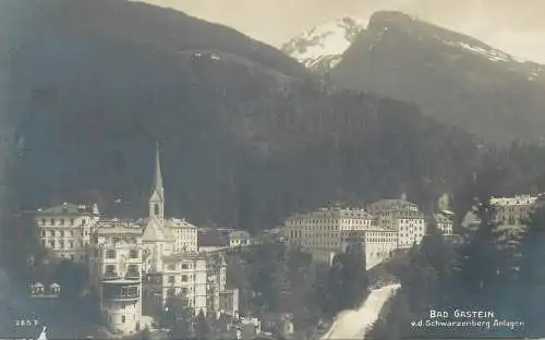 Postcard Austria Bad Gastein Schwarzenberg Anlagen 1911