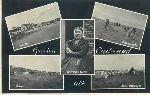 Postcard Netherlands Namaak verboden multi view cadzansee boerin