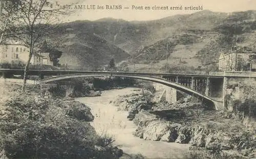 France CPA Postcard Amelie-les-Bains Pont en ciment arme articule