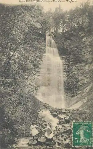 France CPA Postcard Cluses Cascade de l'Englenaz paysage pittoresque