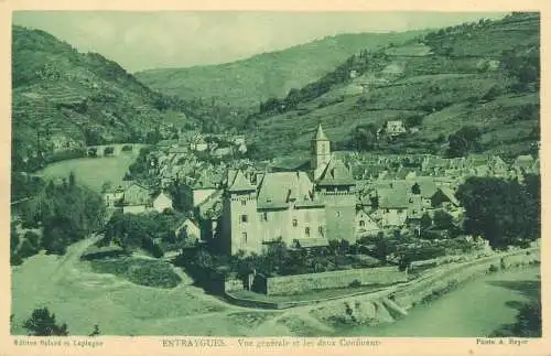 France CPA Postcard Entraygues vue generale