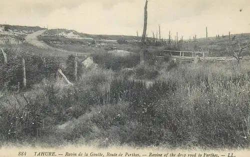 France CPA Postcard Tahure Ravin de la Goutte Route de Perthes