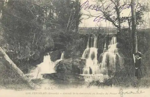 France CPA Postcard Verdelais Cascade de la Garonnelle au Moulin du Prieur