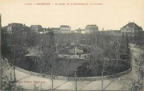 France CPA Postcard Narbonne Le Jardin de la Revolution vue generale