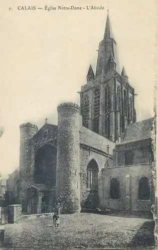 L'Abside Eglise Notre Dame Calais France CPA Postcard