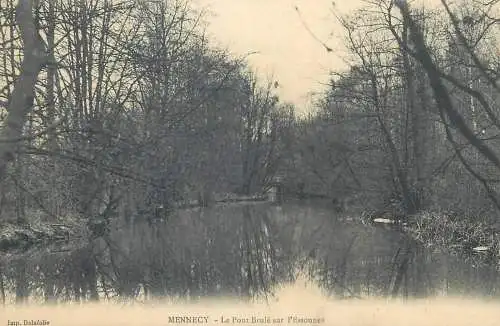 CPA Postcard France Mennecy Le Pont Brule sur l'Essonnes