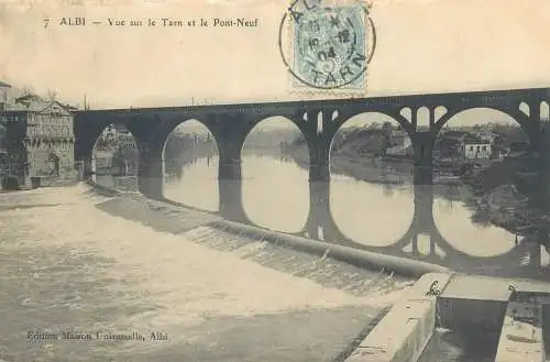 CPA Postcard France Albi vue sur le Tarn et le Pont Neuf