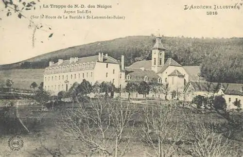 CPA Postcard France Ardeche Illustre La Trappe de N-D des Neiges sur la Route de la Bastide a Saint-Laurent-les-Bains