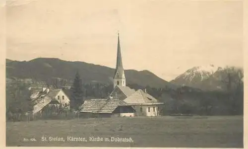 Postcard Austria St. Stefan Karnten kirche m. Dobratsch