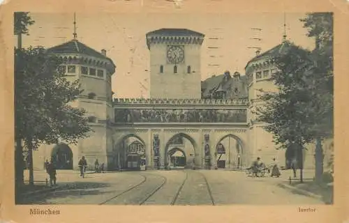 Postcard Germany Munchen tram 1921