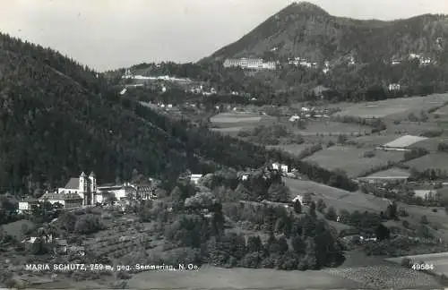 Postcard Austria Maria Schutz aerial Semmering