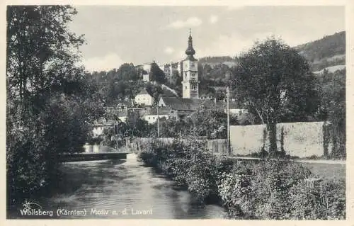 Postcard Austria Wolfsberg Karnten clocktower