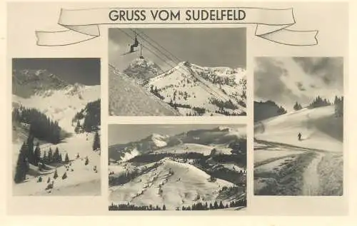 Postcard Germany Sudelfeld multi view teleski