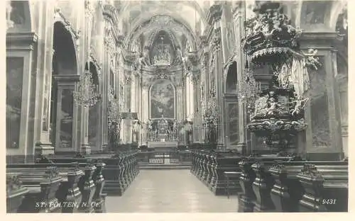 Postcard Austria Sankt Pölten church interior