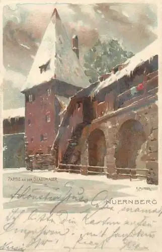 Postcard Germany Nurnberg partie an der Stadtmauer