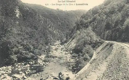 CPA Post card France Lot Gorges de la Cere a Lamativie paysage pittoresque