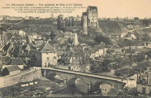 CPA Postcard France Herrison vue generale du Pont et du Chateau