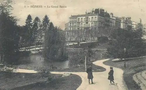 CPA Postcard France Beziers le Grand Bassin