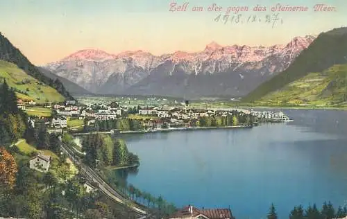 Postcard Austria Zell am see gegen das Steinerne Meer 1918