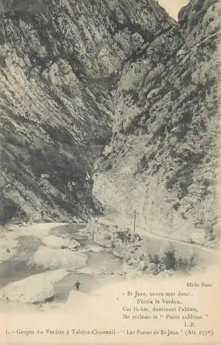 CPA Postcard France Gorges du Verdon a Taloire Chatseuil Le Porte de St-Jean