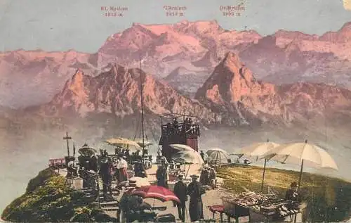 Postcard Switzerland Rigi Kulm panorama