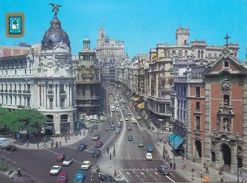 Postcard Spain Madrid "Gran Via"