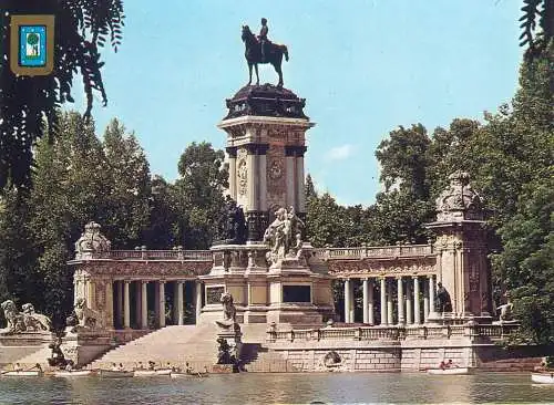 Postcard Spain Madrid Retiro Park