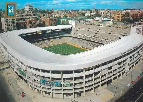 Postcard Spain Madrid Santiago Bernabeu stadium aerial view