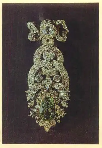 Postcard Ornament hat from the Set of green gems of the Saxon Crown Jewels