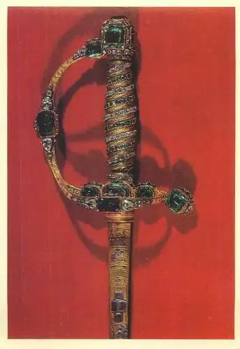 Postcard Rapier from the Emerald Set of the Saxon Crown Jewels by J.F Dinglinger