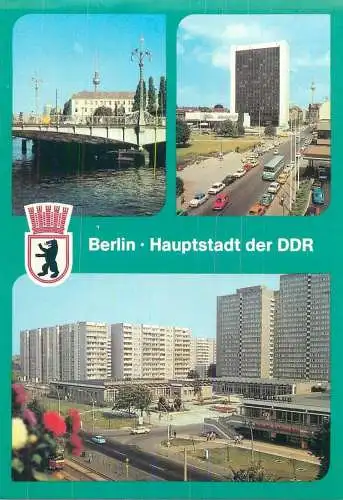 Postcard Germany Berlin Haputstadt der DDR multi view