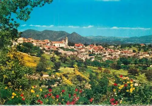 Postcard Cyprus Lefkara village panoramic view