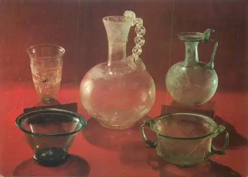 Postcard Roman Glassware Verulamium Museum