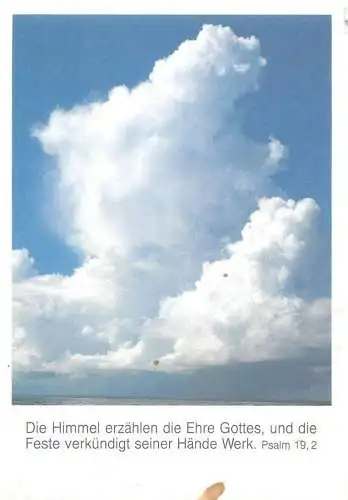 Religious quote Postcard clouds blue sky