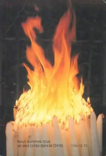 Postcard lit burning candles bouquet