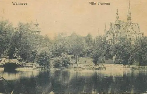 Postcard Switzerland Wansee villa Siemens