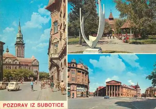 Postcard Subotice Serbia multi view