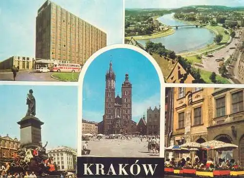 Postcard Poland Krakow multi view Orbis hotel Holiday Inn