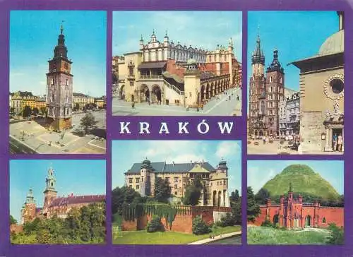 Postcard Poland Krakow multi view