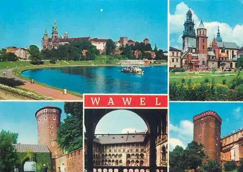 Postcard Poland Wawel Krakow multi view