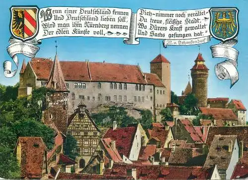 Postcard Germany Nurnberg citadel south view 1967