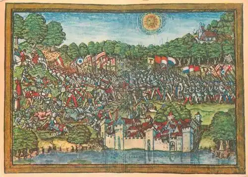 Postcard Switzerland Schlacht bei Sempach aus der Chronik des Luzerner Schilling