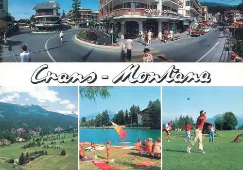 Golf & miniature golf related postcard Switzerland Crans sur Sierre Valais 1987