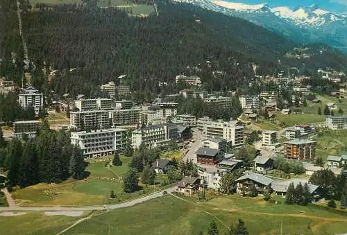 Golf & miniature golf related postcard Switzerland Crans sur Sierre 1964 aerial