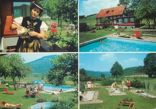 Golf & miniature golf related postcard Germany Schwarzwald gasthaus Sonnenmatte traditional costume