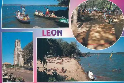 Golf & miniature golf related postcard France Leon Landes boat departure