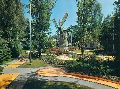 Golf & miniature golf related postcard Switzerland Cafe Florida wind mill Studen-biei
